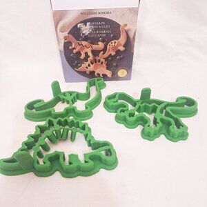 William Sonoma Dinosaur Silicone 3 Pancake Molds Green